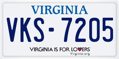 VA license plate VKS7205