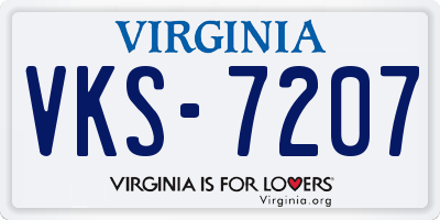 VA license plate VKS7207