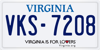 VA license plate VKS7208