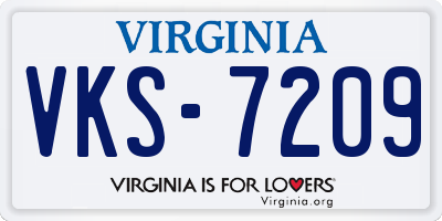 VA license plate VKS7209