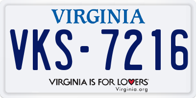 VA license plate VKS7216