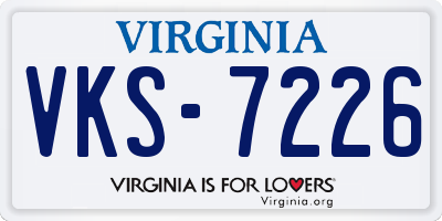 VA license plate VKS7226
