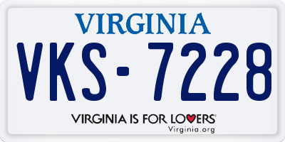 VA license plate VKS7228
