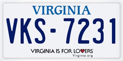 VA license plate VKS7231