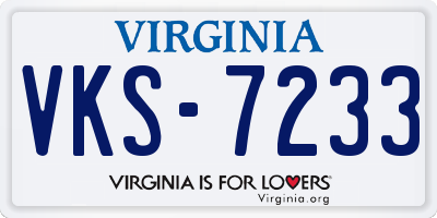 VA license plate VKS7233