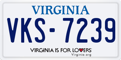 VA license plate VKS7239