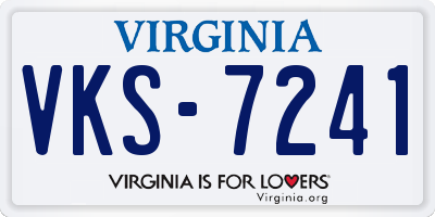 VA license plate VKS7241