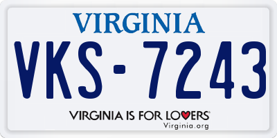 VA license plate VKS7243