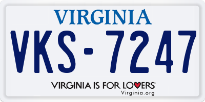VA license plate VKS7247