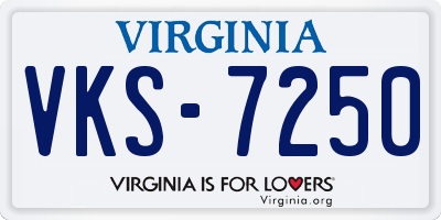 VA license plate VKS7250
