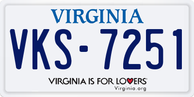 VA license plate VKS7251