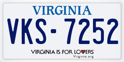 VA license plate VKS7252
