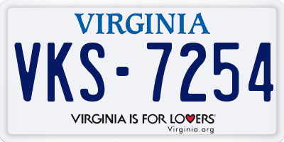 VA license plate VKS7254