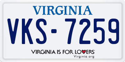 VA license plate VKS7259