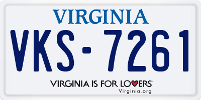 VA license plate VKS7261