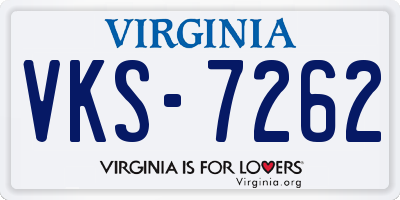 VA license plate VKS7262