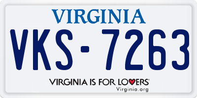 VA license plate VKS7263