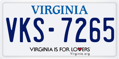 VA license plate VKS7265