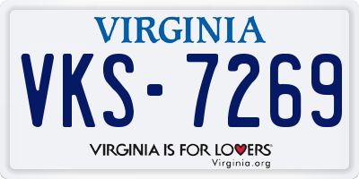 VA license plate VKS7269