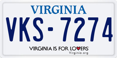 VA license plate VKS7274