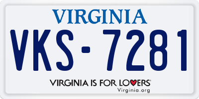 VA license plate VKS7281