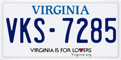 VA license plate VKS7285