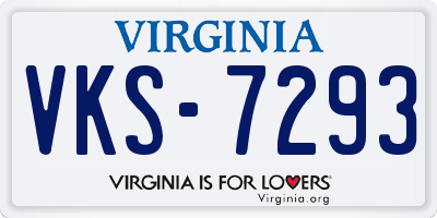 VA license plate VKS7293