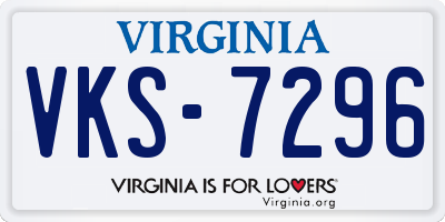 VA license plate VKS7296