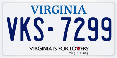 VA license plate VKS7299