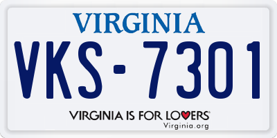 VA license plate VKS7301