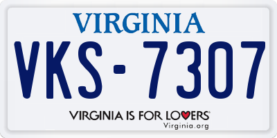 VA license plate VKS7307
