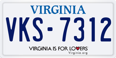 VA license plate VKS7312