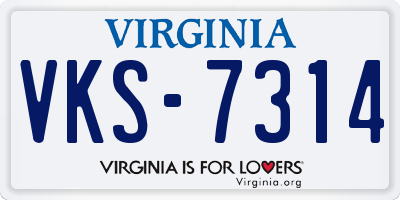 VA license plate VKS7314