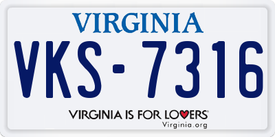VA license plate VKS7316