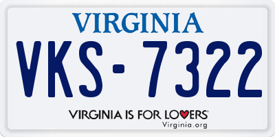 VA license plate VKS7322