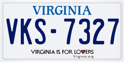 VA license plate VKS7327