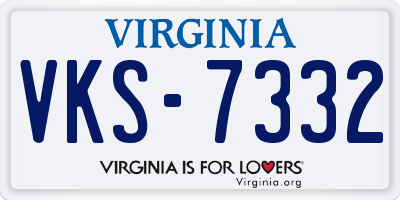VA license plate VKS7332