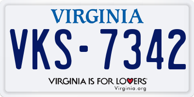 VA license plate VKS7342