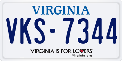 VA license plate VKS7344