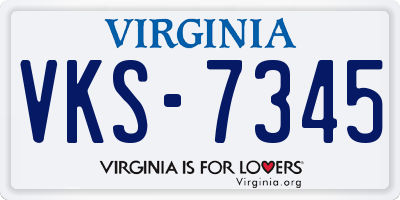 VA license plate VKS7345