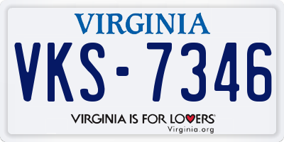VA license plate VKS7346
