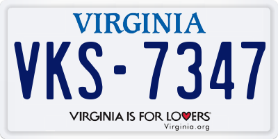 VA license plate VKS7347