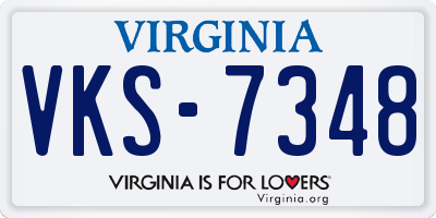 VA license plate VKS7348