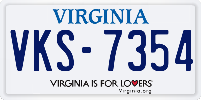 VA license plate VKS7354