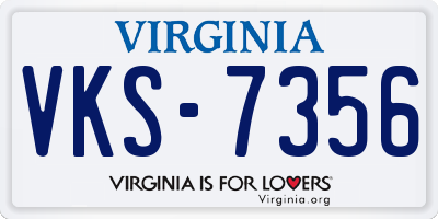 VA license plate VKS7356