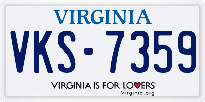 VA license plate VKS7359