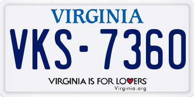 VA license plate VKS7360
