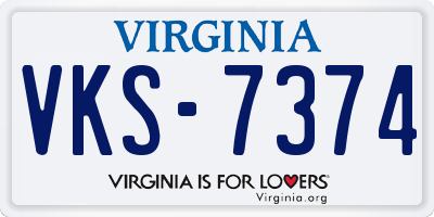 VA license plate VKS7374