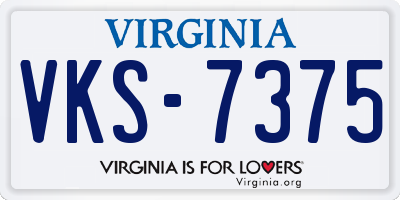 VA license plate VKS7375