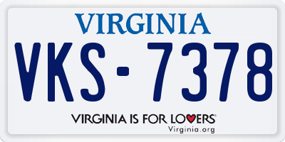 VA license plate VKS7378